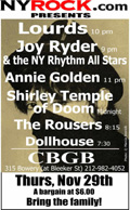Poster for show at CBGB